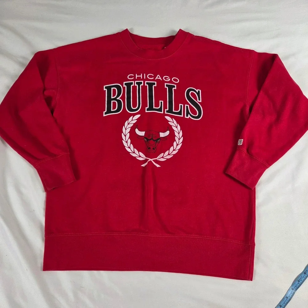Vtg red Tailgate Chicago Bulls Sweatshirt large oversize‎ 46